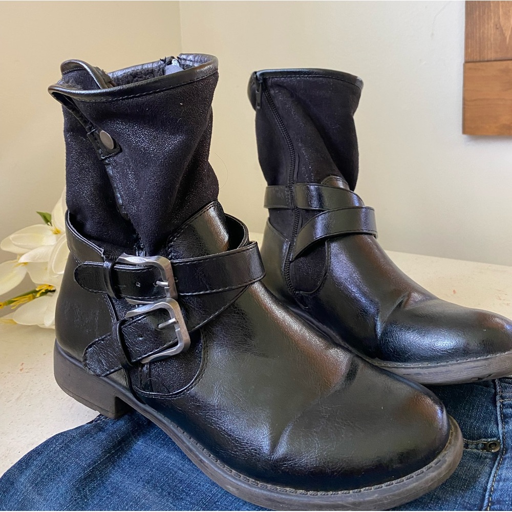 shoe dept women vegan leather boots ankle 7.5
